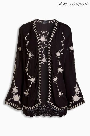 Black A.M. London Perdy Kimono Jacket
